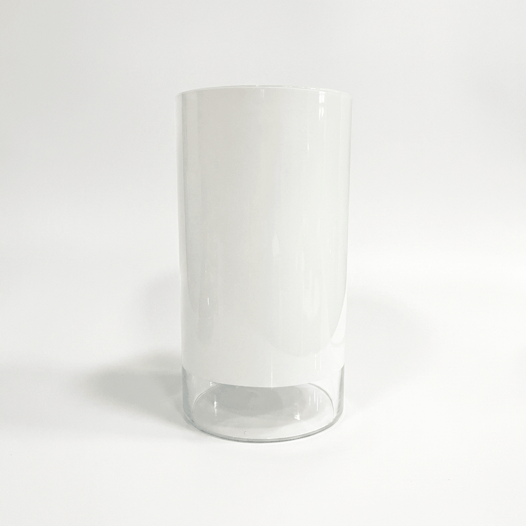 Modern White Glass Cylindrical Table Lamp